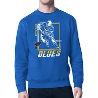 Men's Starter Blue St. Louis Blues Player Grid Fleece Pullover Sweatshirt