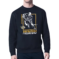 Men's Starter Navy Nashville Predators Player Grid Fleece Pullover Sweatshirt