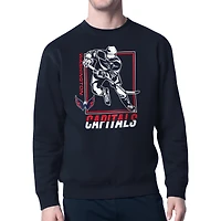 Men's Starter Navy Washington Capitals Player Grid Fleece Pullover Sweatshirt