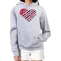 Women's G-III 4Her by Carl Banks  Heather Gray Portland Trail Blazers Heart Pullover Hoodie