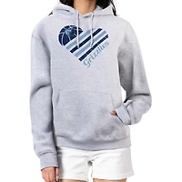 Women's G-III 4Her by Carl Banks  Heather Gray Memphis Grizzlies Heart Pullover Hoodie