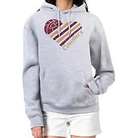 Women's G-III 4Her by Carl Banks  Heather Gray Cleveland Cavaliers Heart Pullover Hoodie