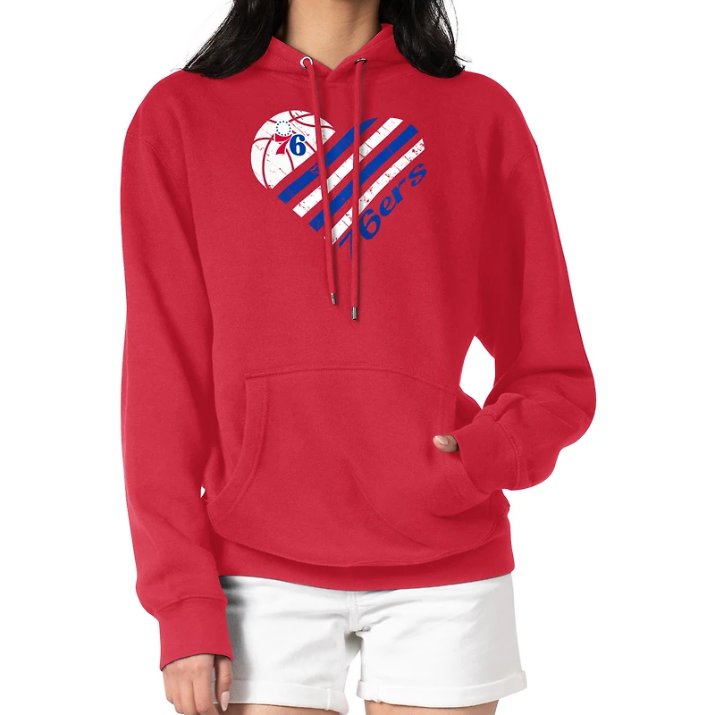 Women's G-III 4Her by Carl Banks Philadelphia 76ers Heart Pullover Hoodie