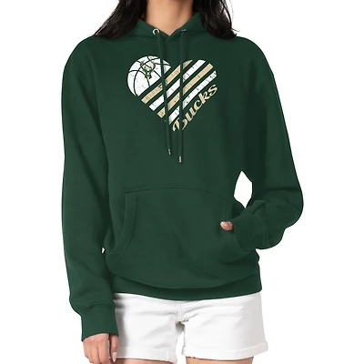 Women's G-III 4Her by Carl Banks Milwaukee Bucks Heart Pullover Hoodie