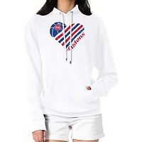 Women's G-III 4Her by Carl Banks  White Detroit Pistons Heart Pullover Hoodie