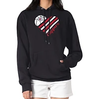 Women's G-III 4Her by Carl Banks  Black LA Clippers  Heart Pullover Hoodie