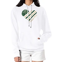 Women's G-III 4Her by Carl Banks  White Milwaukee Bucks Heart Pullover Hoodie
