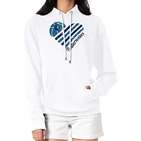 Women's G-III 4Her by Carl Banks  White Minnesota Timberwolves Heart Pullover Hoodie