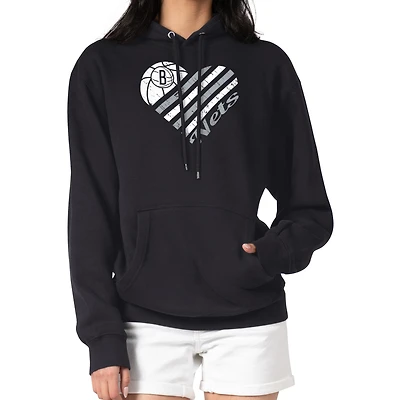 Women's G-III 4Her by Carl Banks Brooklyn Nets Heart Pullover Hoodie