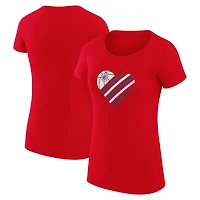 Women's G-III 4Her by Carl Banks Red LA Clippers Super-Slim Fit Lightweight Heart T-Shirt