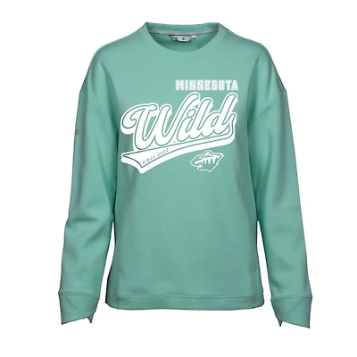 Women's Levelwear Mint Minnesota Wild Fiona Sweep Pullover Sweatshirt