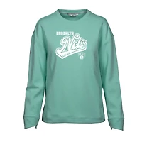 Women's Levelwear Mint Brooklyn Nets Fiona Sweep Pullover Sweatshirt