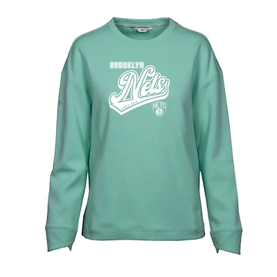 Women's Levelwear Mint Brooklyn Nets Fiona Sweep Pullover Sweatshirt
