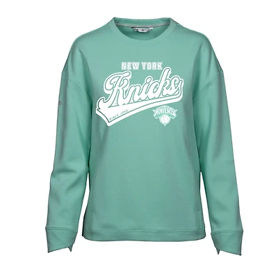 Women's Levelwear Mint New York Knicks Fiona Sweep Pullover Sweatshirt