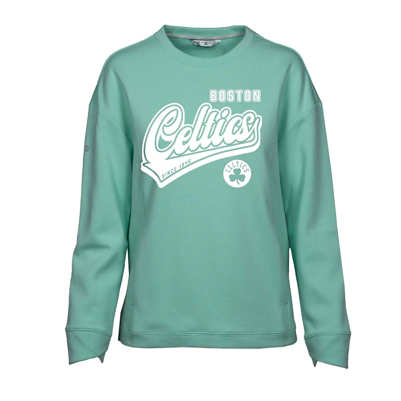 Women's Levelwear Mint Boston Celtics Fiona Sweep Pullover Sweatshirt