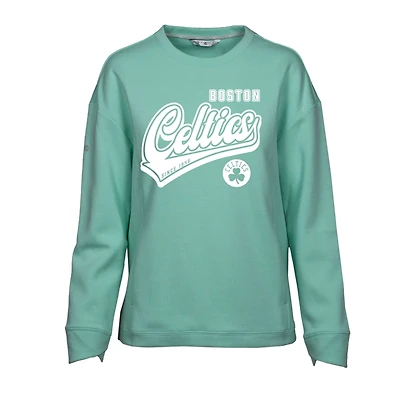 Women's Levelwear Mint Boston Celtics Fiona Sweep Pullover Sweatshirt