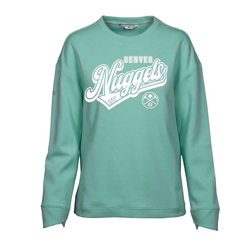 Women's Levelwear Mint Denver Nuggets Fiona Sweep Pullover Sweatshirt