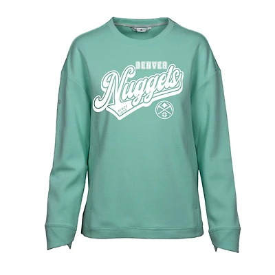 Women's Levelwear Mint Denver Nuggets Fiona Sweep Pullover Sweatshirt