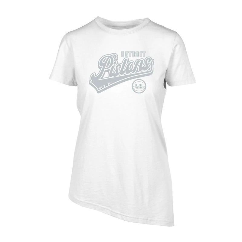 Women's Levelwear White Detroit Pistons Birch Sweep T-Shirt