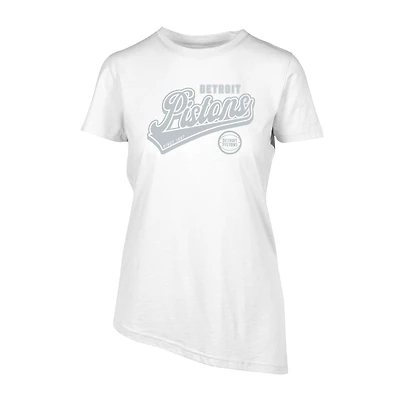 Women's Levelwear White Detroit Pistons Birch Sweep T-Shirt