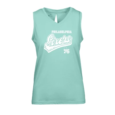 Women's Levelwear Mint Philadelphia 76ers Paisley Sweep V-Neck Tank Top