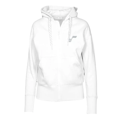 Women's Levelwear White Utah Jazz Gardinia Core Logo Full-Zip Hoodie