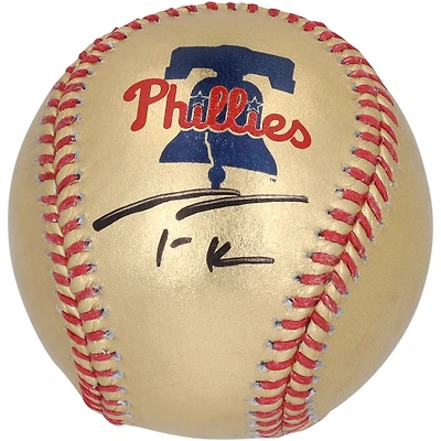Trea Turner Philadelphia Phillies Autographed Gold Logo Baseball