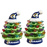 Los Angeles Rams 2-Pack 4" Ceramic LED Christmas Tree Set