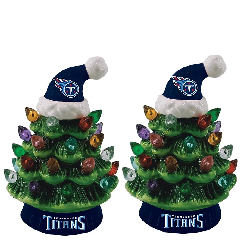 Tennessee Titans 2-Pack 4" Ceramic LED Christmas Tree Set