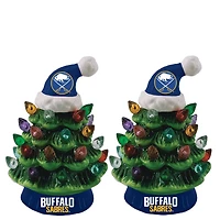 Buffalo Sabres 2-Pack 4" Ceramic LED Christmas Tree Set