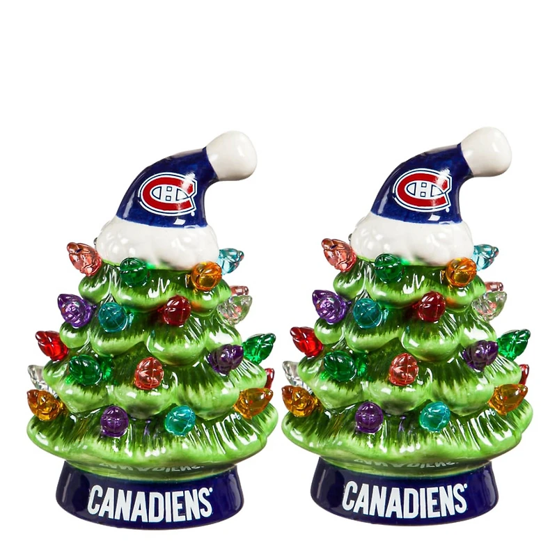 Montreal Canadiens 2-Pack 4" Ceramic LED Christmas Tree Set
