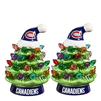 Montreal Canadiens 2-Pack 4" Ceramic LED Christmas Tree Set