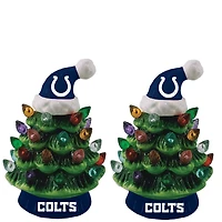 Indianapolis Colts 2-Pack 4" Ceramic LED Christmas Tree Set