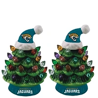 Jacksonville Jaguars 2-Pack 4" Ceramic LED Christmas Tree Set