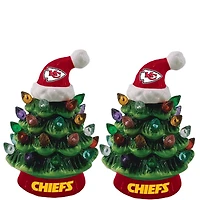 Kansas City Chiefs 2-Pack 4" Ceramic LED Christmas Tree Set