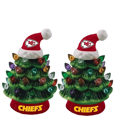 Kansas City Chiefs 2-Pack 4" Ceramic LED Christmas Tree Set
