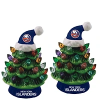 New York Islanders 2-Pack 4" Ceramic LED Christmas Tree Set