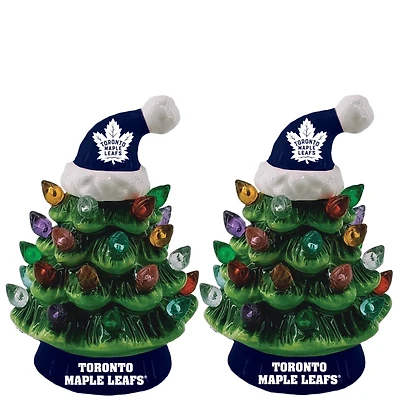 Toronto Maple Leafs 2-Pack 4" Ceramic LED Christmas Tree Set