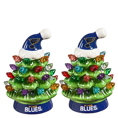 St. Louis Blues 2-Pack 4" Ceramic LED Christmas Tree Set