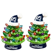 Tampa Bay Lightning 2-Pack 4" Ceramic LED Christmas Tree Set
