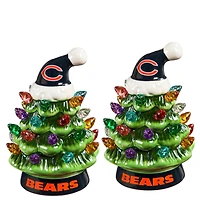 Chicago Bears 2-Pack 4" Ceramic LED Christmas Tree Set