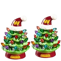 Washington Commanders 2-Pack 4" Ceramic LED Christmas Tree Set