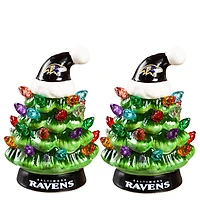 Baltimore Ravens 2-Pack 4" Ceramic LED Christmas Tree Set