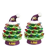 LSU Tigers 2-Pack 4" Ceramic LED Christmas Tree Set