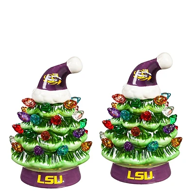 LSU Tigers 2-Pack 4" Ceramic LED Christmas Tree Set