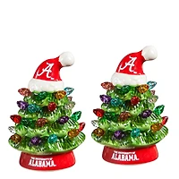 Alabama Crimson Tide 2-Pack 4" Ceramic LED Christmas Tree Set
