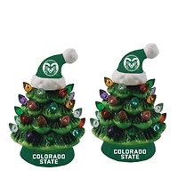 Colorado State Rams 2-Pack 4" Ceramic LED Christmas Tree Set