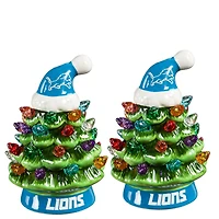 Detroit Lions 2-Pack 4" Ceramic LED Christmas Tree Set