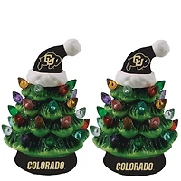 Colorado Buffaloes 2-Pack 4" Ceramic LED Christmas Tree Set