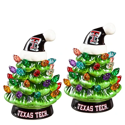 Texas Tech Red Raiders 2-Pack 4" Ceramic LED Christmas Tree Set